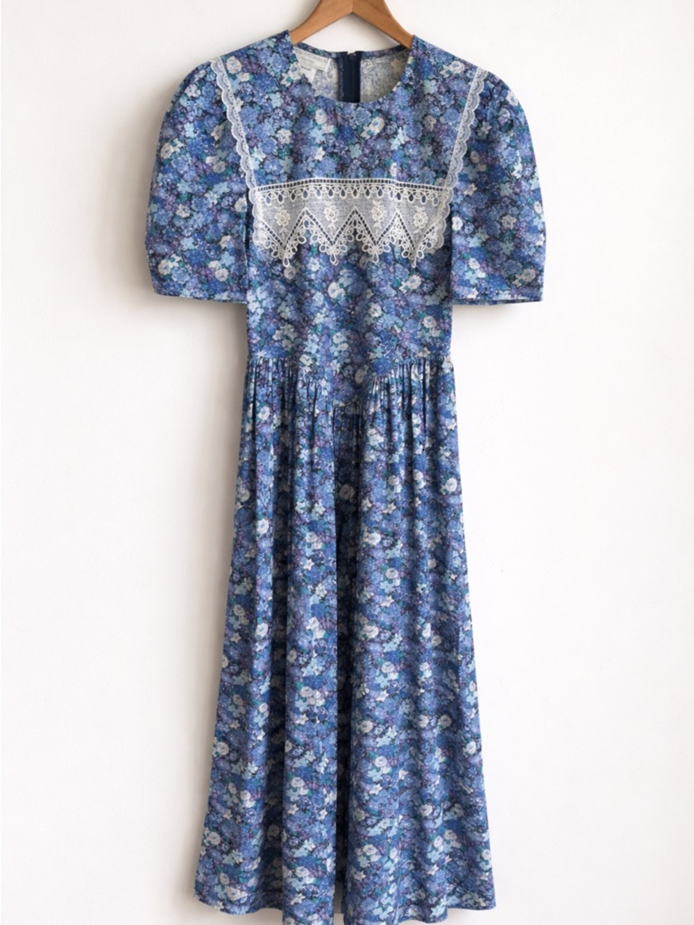 Gunne Sax Jessica McClintock Vintage 80s Cottagecore Prairie Floral Midi Dress